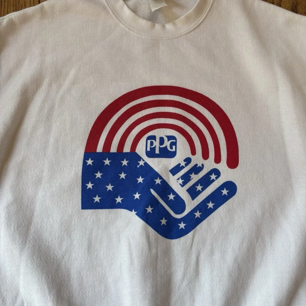 Lee vintage Sweatshirt pPG Americana‎ Sz Large Unisex Cotton Blend - Picture 2 of 11